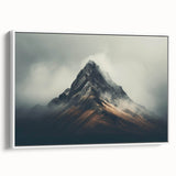 Framed wall art featuring a serene landscape design with mist and fog, showcasing soft colors and a modern aesthetic, perfect for home décor.