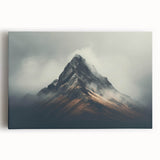 Stretched canvas wall art showcasing a serene landscape design with mist and fog, perfect for adding a tranquil ambiance to any room decor.