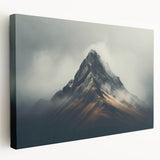 Stretched canvas wall art showcasing a serene landscape with mist and fog, creating a tranquil atmosphere. Ideal for home decor, enhancing any room's ambiance.