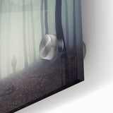 Close-up of a stunning acrylic glass wall art piece showcasing a misty landscape with ethereal fog, ideal for enhancing modern home decor. Perfect for nature lovers.