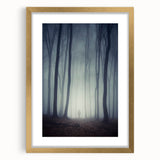 Elegant framed wall art showcasing a misty landscape design with soft fog, featuring a gold frame and mat, perfect for enhancing modern home decor.