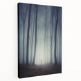 Stretched canvas wall art showcasing a serene misty landscape design with soft foggy tones, perfect for enhancing home decor with a calming ambiance.