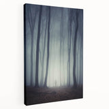 Stretched canvas wall art showcasing a serene misty landscape design with soft foggy tones, perfect for enhancing home decor with a calming ambiance.