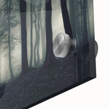 Close-up view of a stunning acrylic wall art piece showcasing a serene landscape shrouded in mist, highlighting soft colors and intricate details, perfect for modern decor.