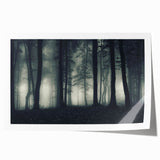 Mist-covered landscape wall art design featuring soft pastel hues of blue and gray, perfect for adding a serene touch to modern home decor. Ideal for creating a calming atmosphere.