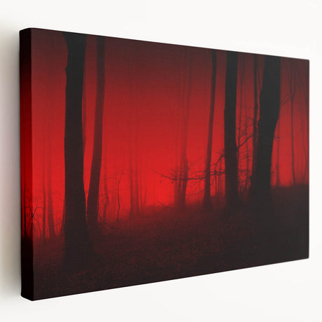 Stretched canvas artwork showcasing a misty landscape design, featuring soft hues of blue and gray, ideal for modern home decor and enhancing tranquil spaces.