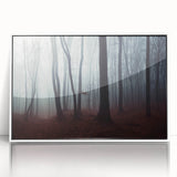 Framed wall art showcasing a serene landscape design featuring misty fog and soft colors, perfect for enhancing home decor. The acrylic frame adds elegance and depth.