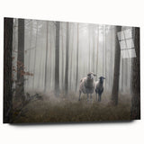 Acrylic glass wall art featuring a serene landscape design with mist and fog, showcasing soft colors and intricate details, ideal for enhancing home decor.