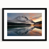 Framed wall art collection showcasing a serene misty landscape with a black mat and sleek frame, perfect for enhancing home decor and adding tranquility to any space.