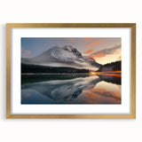 Elegant wall art collection featuring a serene landscape design with mist and fog, framed in a stylish gold frame with a mat, perfect for modern decor.