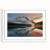 Framed wall art collection showcasing a serene landscape design with mist and fog, featuring a white mat and a stylish frame, perfect for home decor.