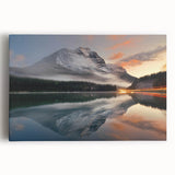 Stretched canvas wall art featuring a serene landscape design with mist and fog, showcasing soft hues of blue and gray, perfect for enhancing home decor.