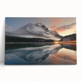 Stretched canvas wall art showcasing a serene misty landscape design with soft gray and blue tones, perfect for modern home decor and creating a tranquil atmosphere.
