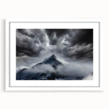 Framed wall art featuring a serene landscape design with mist and fog in soft pastel colors, ideal for enhancing home decor and creating a calming atmosphere.