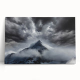 Stretched canvas wall art showcasing a serene misty landscape design in soft pastel colors, perfect for enhancing modern home decor with a calming atmosphere.