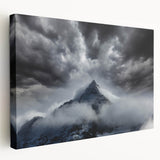 Stretched canvas wall art collection showcasing a serene misty landscape design in soft pastel colors, perfect for adding a tranquil touch to any home decor.