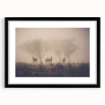 Framed wall art collection showcasing a misty landscape design, with a sleek black frame and mat, ideal for modern home decor and art enthusiasts.