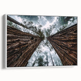 Framed canvas wall art featuring a serene misty landscape design in soft gray and white tones, ideal for adding a tranquil touch to home decor.