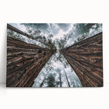 Stretched canvas wall art showcasing a serene landscape enveloped in mist and fog, featuring soft pastel colors and an ethereal ambiance, ideal for home decor.