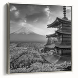 Framed canvas wall art showcasing a stunning mountain landscape design with silver accents, perfect for adding elegance to home decor. The artwork captures serene colors and intricate details, ideal for nature lovers seeking to enhance their living space.