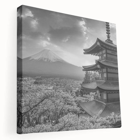 Stretched canvas wall art featuring a dramatic mountain landscape design with vibrant colors, showcasing a serene natural scene ideal for home decor.