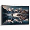 Framed canvas wall art showcasing a stunning mountain landscape design, featuring rich colors and intricate details, perfect for enhancing home decor and creating a serene atmosphere.