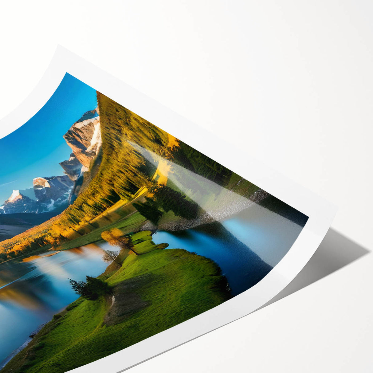 Stunning rolled print of a serene mountain landscape, showcasing vibrant colors and intricate details, perfect for home decor or office wall art. Ideal for nature lovers.