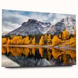 Acrylic wall art piece showcasing a stunning mountain landscape design, featuring vibrant colors and intricate details, displayed elegantly from a side view without pins, perfect for home decor enthusiasts.