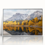 Framed acrylic wall art showcasing a stunning mountain landscape design, featuring vibrant colors and serene details, perfect for home decor.