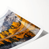 Beautiful rolled print of a serene mountain landscape featuring soft pastel hues, perfect for home decor. Ideal for nature lovers seeking calming wall art.