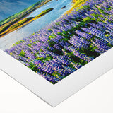 Rolled canvas artwork showcasing a stunning mountain landscape design, featuring vibrant colors and intricate details, ideal for home decor or office spaces.