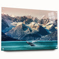 Acrylic landscape wall art collection showcasing majestic mountain scenery, framed with pins for display. Ideal for enhancing modern decor in homes and offices.