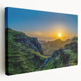 Stretched canvas wall art showcasing a stunning mountain landscape design, featuring rich colors and intricate details, perfect for enhancing home decor.