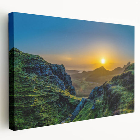 Stretched canvas wall art showcasing a stunning mountain landscape design, featuring rich colors and intricate details, perfect for enhancing home decor.