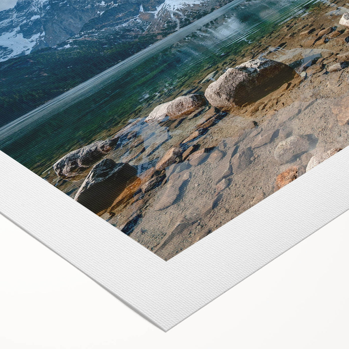 Stunning rolled canvas wall art showcasing a vibrant mountain landscape design, featuring rich colors and intricate details, perfect for home decor or office settings.