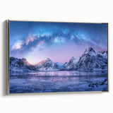 Framed canvas wall art showcasing a breathtaking mountain landscape design, featuring vibrant colors and intricate details, ideal for home decor enhancement.