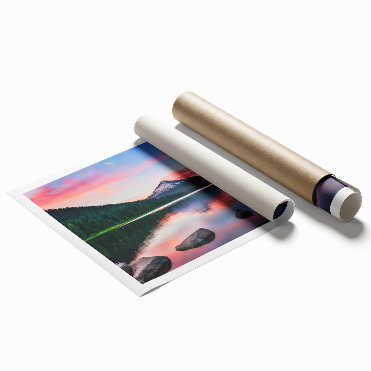 Stunning landscape wall art print showcasing majestic mountains and vibrant skies, perfect for home decor enthusiasts seeking nature-inspired aesthetics.