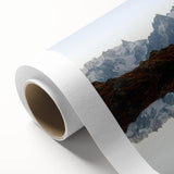 Vibrant rolled canvas featuring a stunning mountain landscape design with rich colors and intricate details, ideal for enhancing home decor and creating a serene atmosphere.