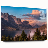 Acrylic glass wall art featuring a stunning mountain landscape design, showcasing vibrant colors and intricate details, perfect for adding depth to modern decor.