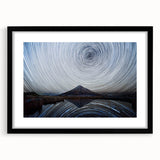Framed wall art collection showcasing a serene mountain landscape design in black frame with matting, perfect for enhancing modern home decor.