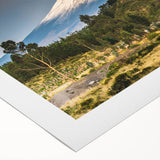 Vibrant rolled canvas wall art showcasing a stunning mountain landscape design, featuring rich colors and intricate details, perfect for home decor.