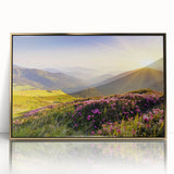 Framed wall art collection featuring a stunning mountain landscape design with gold accents, perfect for enhancing modern home decor. The artwork showcases vibrant colors and intricate details that bring nature indoors, ideal for living rooms or offices.