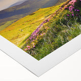 Vibrant rolled canvas showcasing a breathtaking mountain landscape design, featuring rich colors and intricate details, perfect for home decor or office aesthetics.