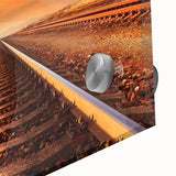 Acrylic glass wall art collection showcasing an intricate landscape and railroad design, featuring vibrant colors and detailed textures that enhance any modern decor.