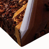 Close-up of a stretched canvas wall art piece showcasing a vibrant railroad landscape design, featuring vivid colors and intricate details, ideal for home decor.