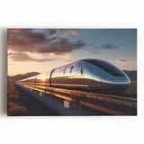 Stretched canvas wall art showcasing a vibrant landscape with railroads, featuring rich colors and intricate details, perfect for enhancing modern decor.