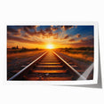 Vibrant rolled print of a railroad landscape design, showcasing intricate details and rich colors, ideal for home decor or art collection display. Perfectly rolled for easy framing and storage.