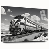 Acrylic glass wall art collection showcasing a vibrant landscape design featuring railroads, displayed in a stylish side view without pins, enhancing modern decor.