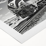 Rolled canvas art showcasing a vibrant railroad landscape design, featuring intricate details and rich colors, ideal for enhancing home decor aesthetics.
