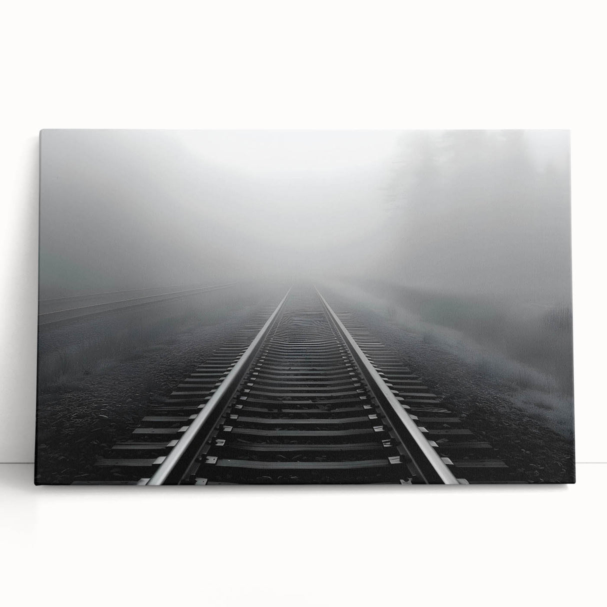 Stretched canvas wall art collection showcasing vibrant landscapes and railroads, featuring rich colors and intricate details, perfect for home decor enthusiasts.